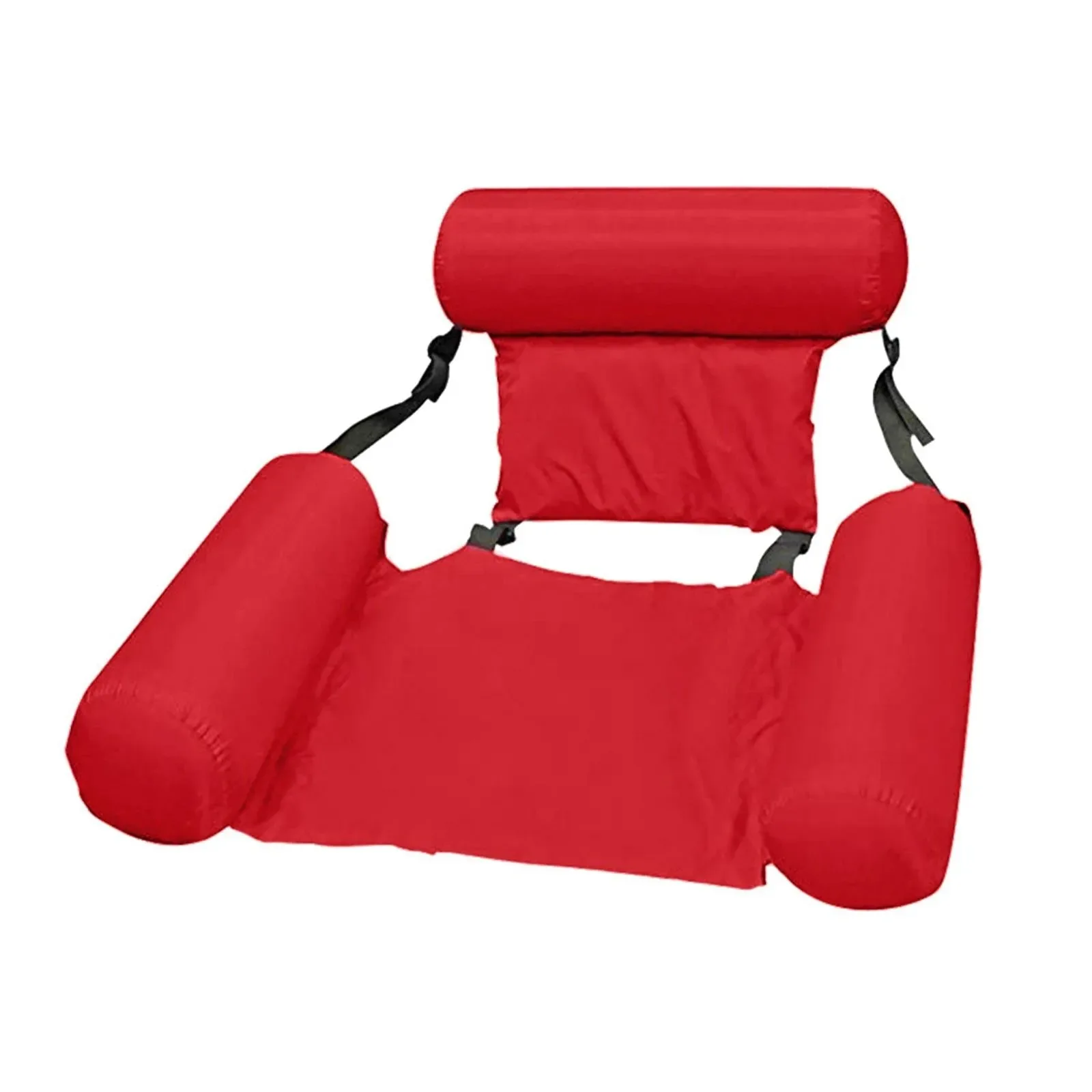 Durable Foldable Inflatable Water Lounger with Backrest – PVC Floating Bed for Pool Beach 120×100cm 406g Luxury