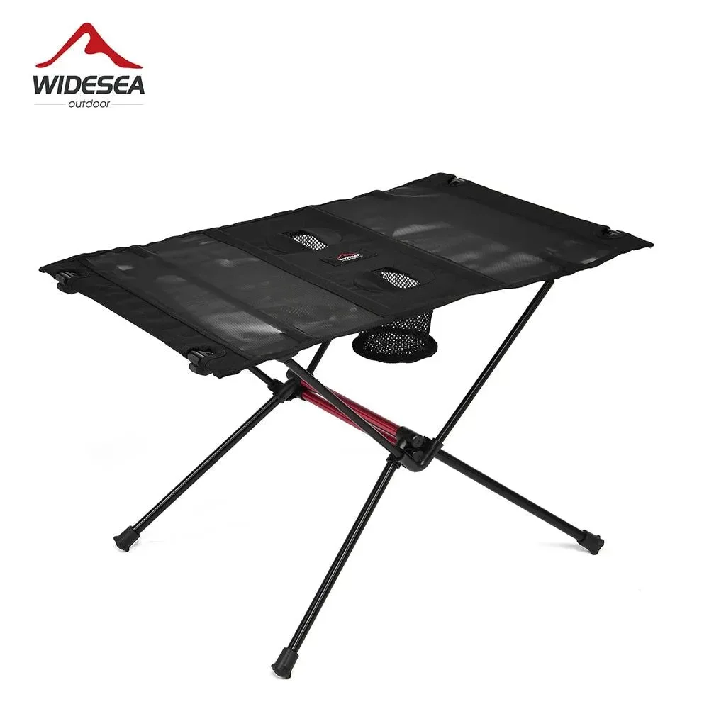 Breathable Widesea Aluminum Camping Folding Table – Portable Outdoor Picnic Table for Camping Fishing Travel 4-Season Proven
