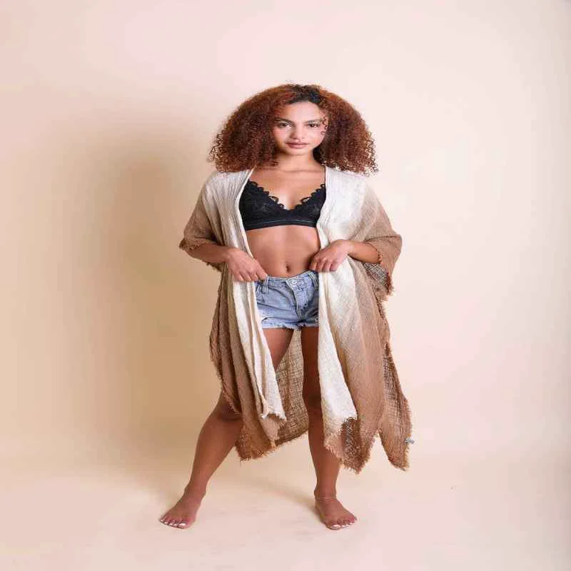 Eco-Friendly Ombre Cotton Kimono Easy-to-Use