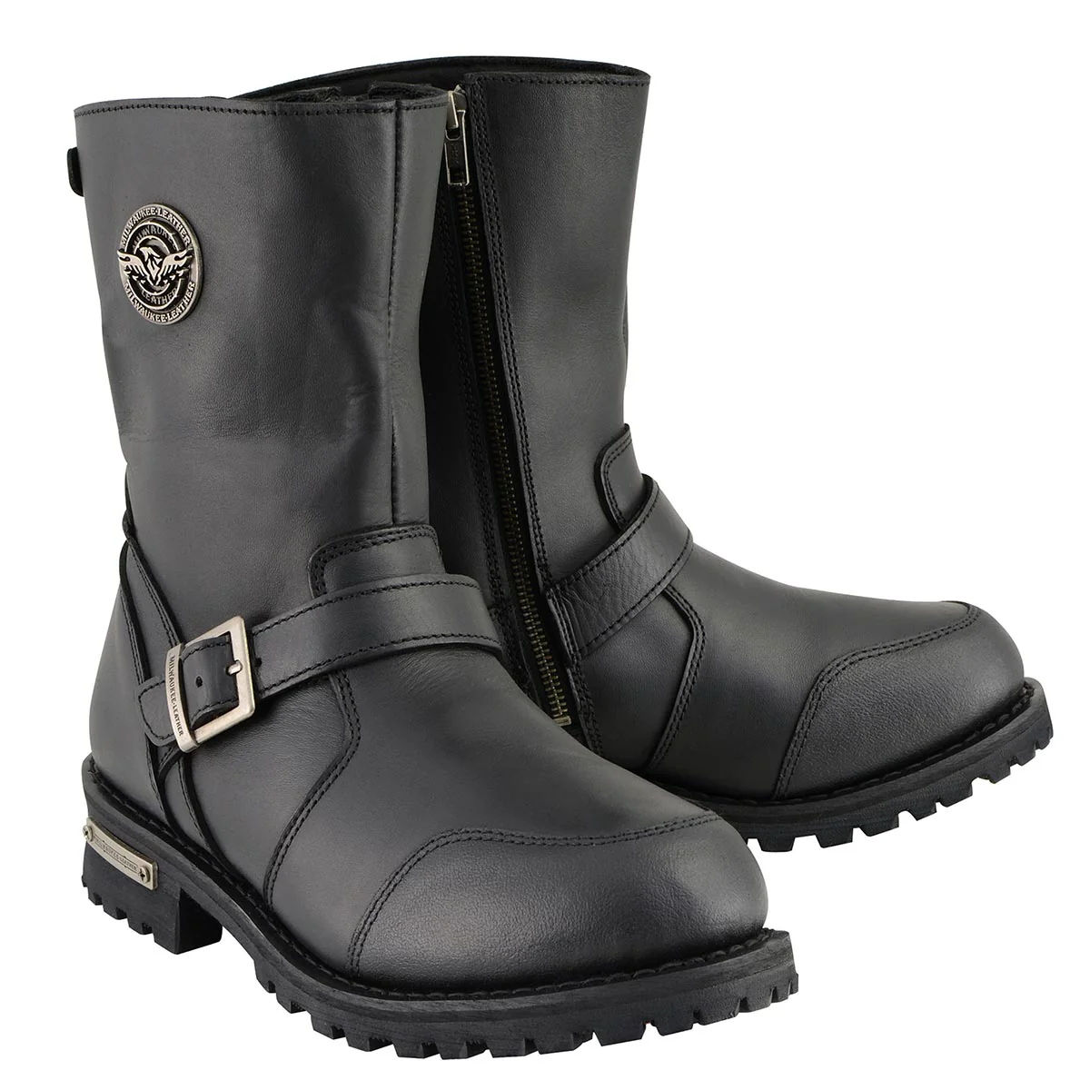 Versatile Milwaukee Leather Men’s 9-Inch Classic Black Leather Engineer Motorcycle Boots with Gear Shift Guard MBM9090 Elite