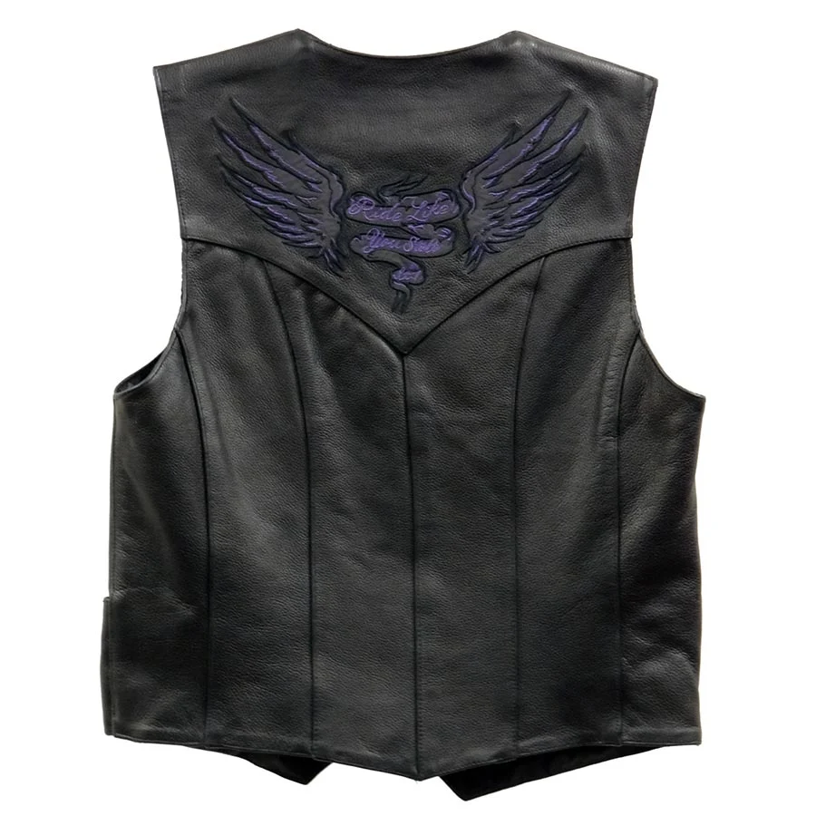 Traditional Milwaukee Leather ML1294 Ladies Black Ride Like You Stole It Embroidered Vest Sophisticated