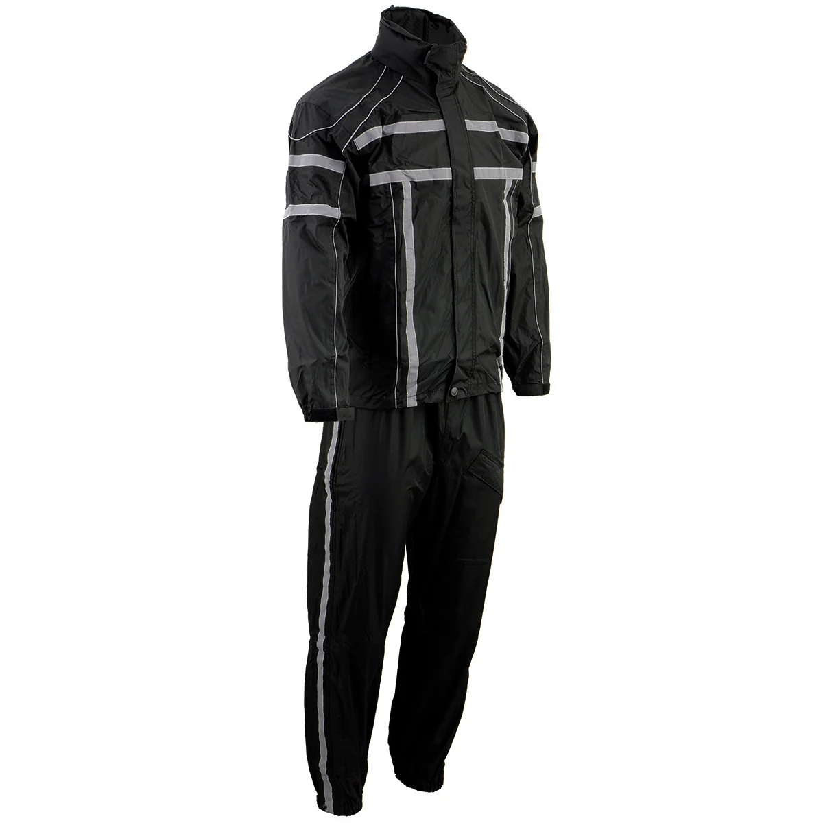 Carefully Designed NexGen SH2331 Men’s Black Water Resistant Rain Suit with Reflective Tape Premium Material
