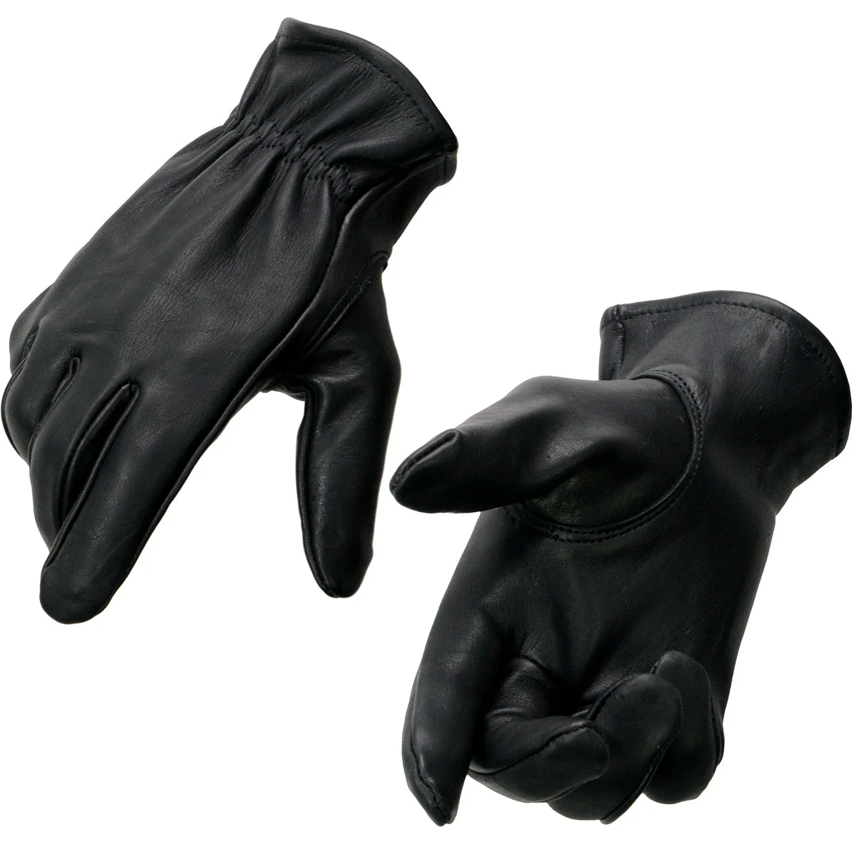Reliable Milwaukee Leather MG7595 Men’s Black Deerskin Unlined Motorcycle Gloves w Cinch Wrist Closure Elite