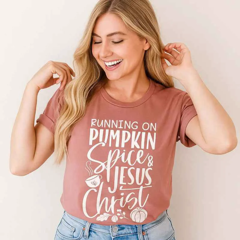 Trendy Pumpkin Spice T-Shirt for Cozy Fall Vibes Secure