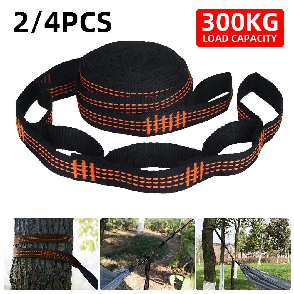 Organic 2 4Pcs Heavy-Duty Hammock Straps – Reinforced Polyester with 5 Rings High Load-Bearing for Outdoor Camping Verified