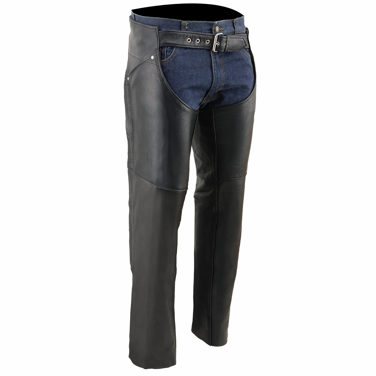 Organic Milwaukee Leather Women’s Black Premium Leather Motorcycle Rider Chaps w Deep Hip Pockets Back Thigh Laces-ML1173