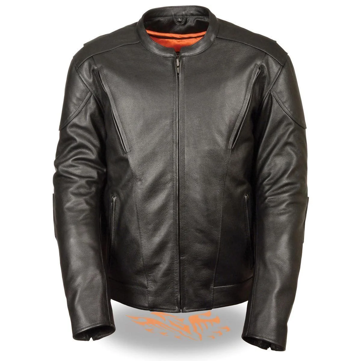 Secure Milwaukee Leather MLM1530 Men’s Vented Black Leather Scooter Jacket with Kidney Padding Professional