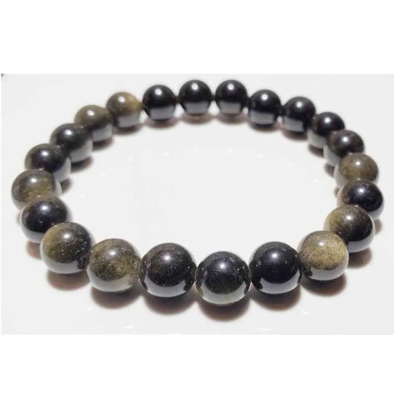 Comfortable Gold Obsidian Bracelet Relaxed
