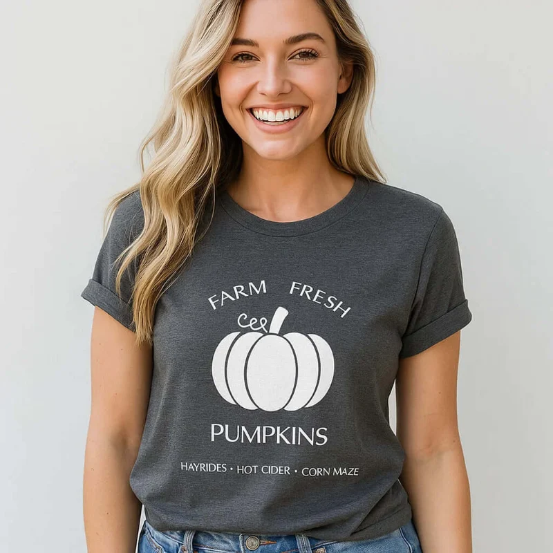 Versatile Pumpkin Harvest T-Shirt for Cozy Fall Style Fashionable