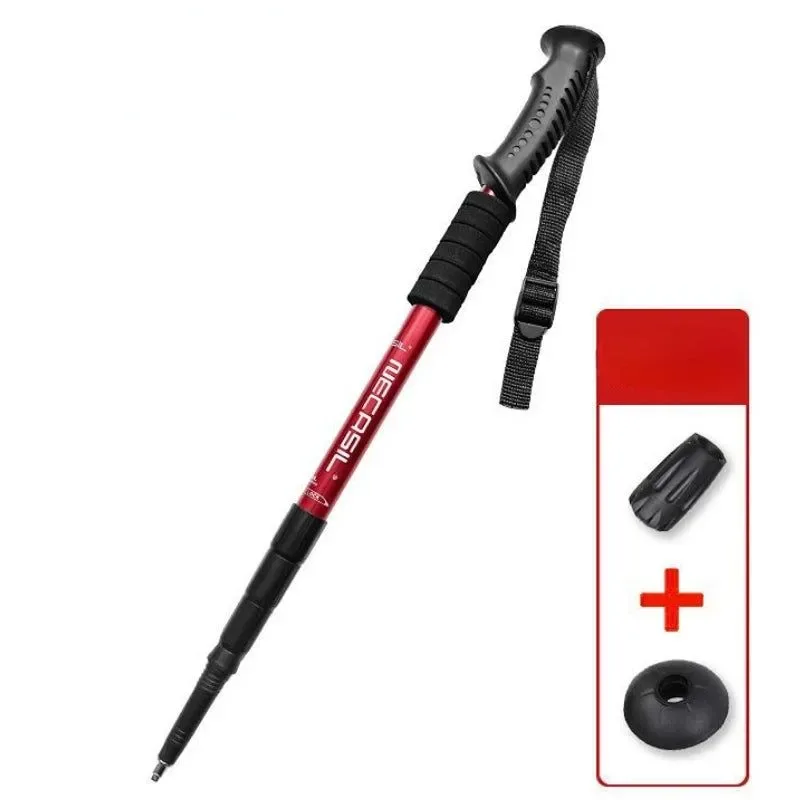 Powerful Adjustable Ultralight Aluminium Alloy Trekking Poles – Folding Walking Stick for Trail Running Hiking and Tourism Green