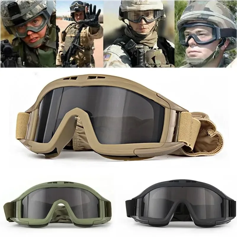 Modern Airsoft Tactical Goggles – 3 Lens Windproof and Dustproof Glasses for Shooting Motocross Motorcycle Mountaineering and CS Games with UV Protection Trusted