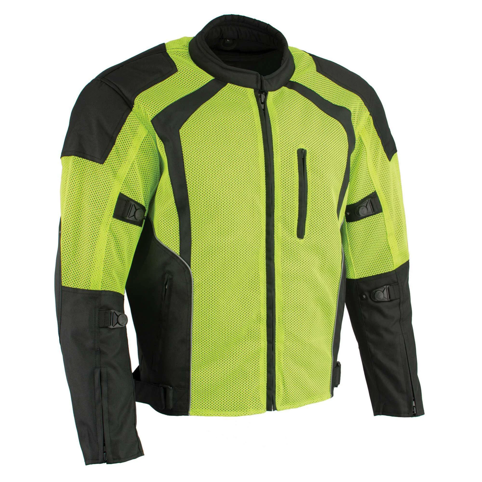 Effective Milwaukee Leather MPM1793 Green High Vis Armored Mesh Motorcycle Jacket for Men – All Season Biker Jacket Convenient