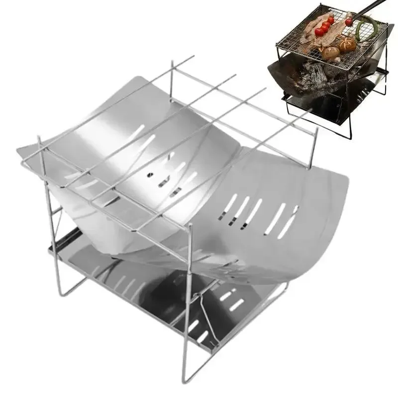 Smooth Stainless Steel Camping Wood Stove with Ignition Device for Outdoor Activities Genuine