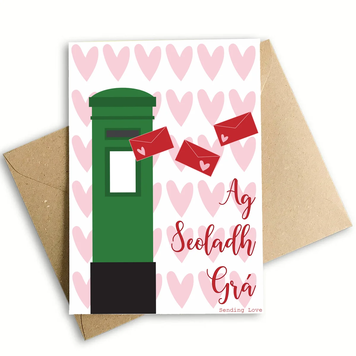 Modern Sending Love Postbox Greeting Card High-Performance