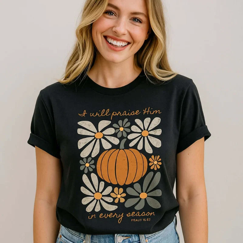 Selected Praise Him Fall Tee Natural