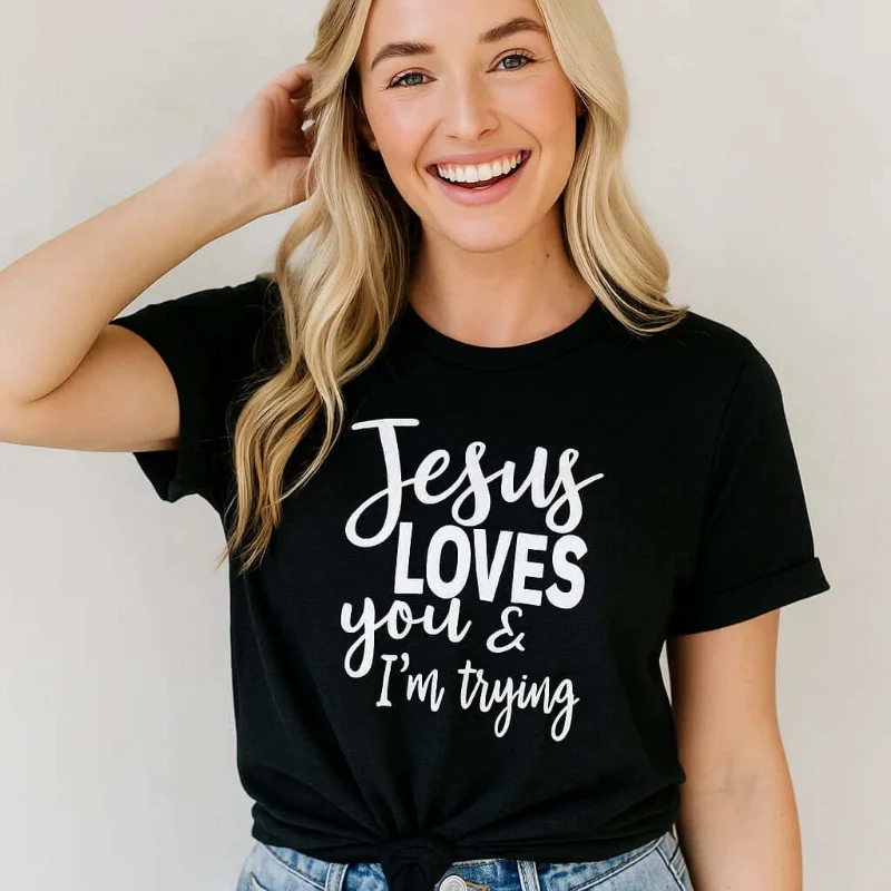 Solid Jesus Loves Tee Crafted