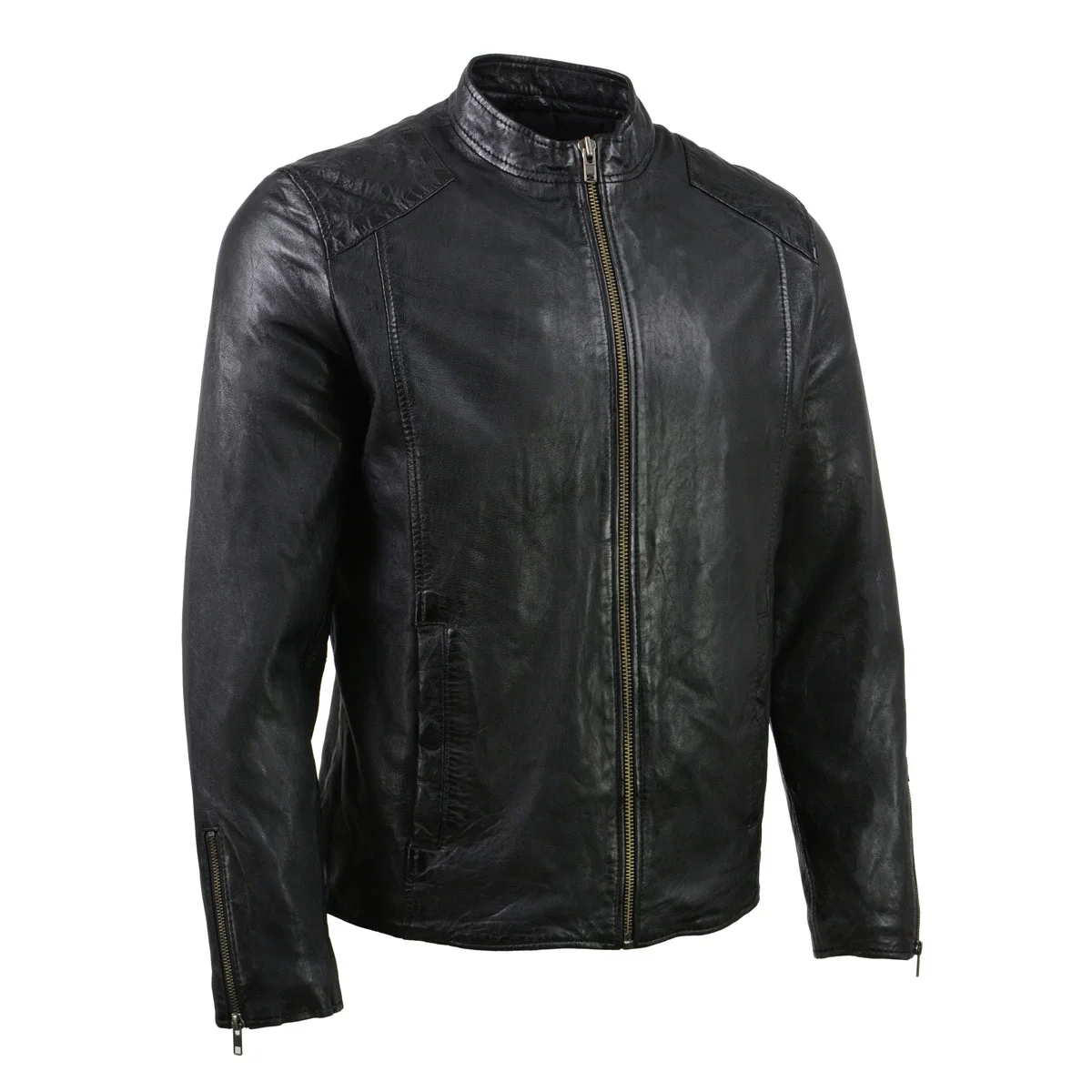 Contemporary Milwaukee Leather Vintage SFM1803 Men’s Black Leather Moto Style Fashion Jacket Fine Crafted