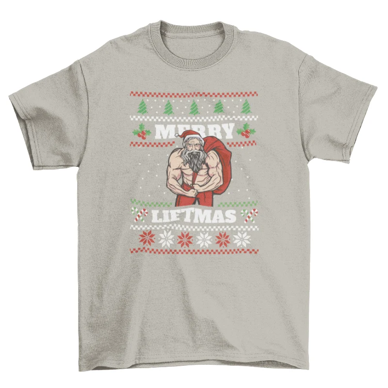 Powerful Muscular Santa Ugly Tee Fine Crafted
