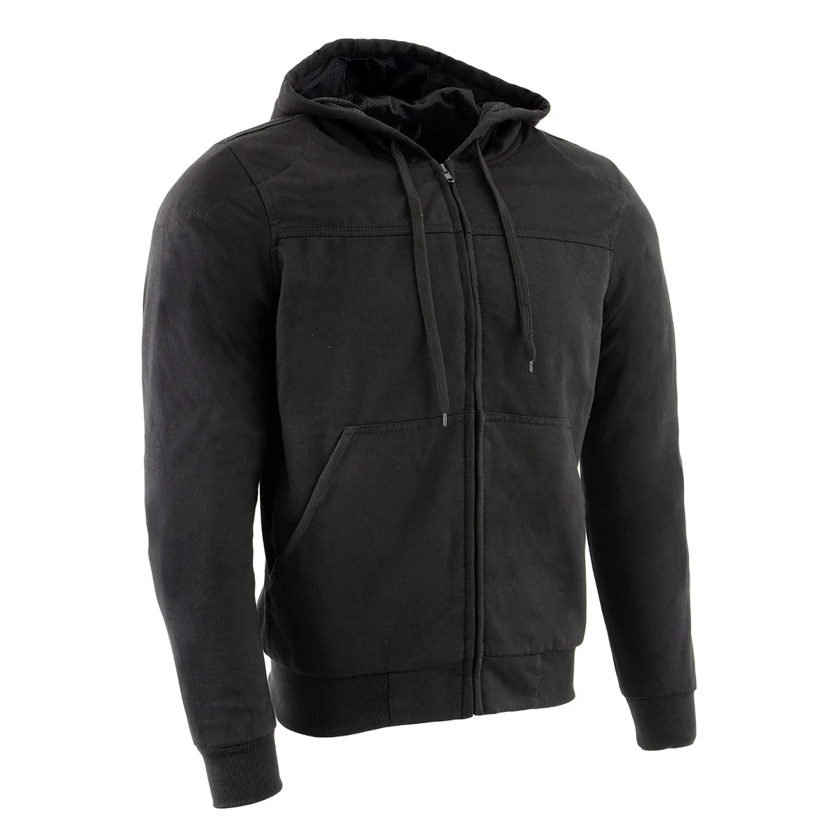 Powerful Milwaukee Leather Men’s Black Streetguard Riding Hoodie – Aramid Reinforced with CE Shoulder and Elbow Armor – MPM1788 Crafted