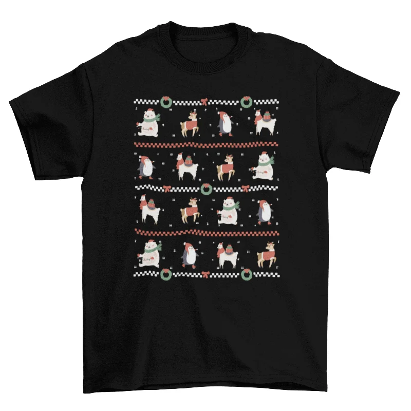 Easy-to-Use Christmas Pattern Tee Clean
