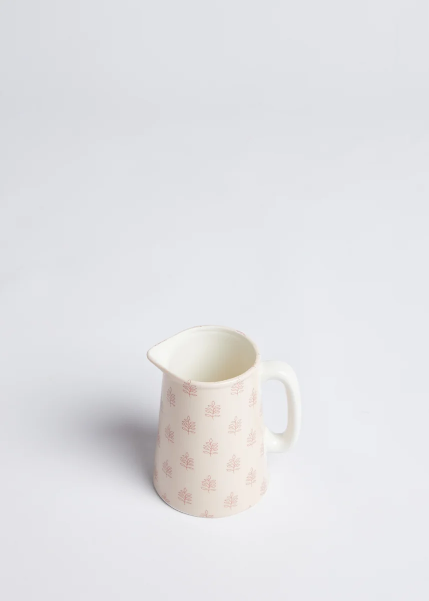 Modern Foxford Pink Fern Half Pint Jug High-Grade