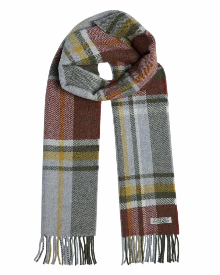 Powerful Foxford Rust Tartan Lambswool Scarf User-Friendly