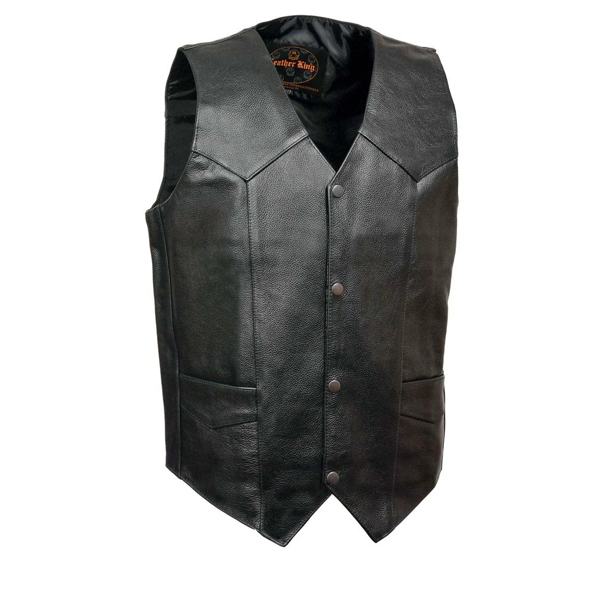 Consistent Leather King XS1310 Men’s Classic Black Leather Vest with Snap Button Closure Outstanding