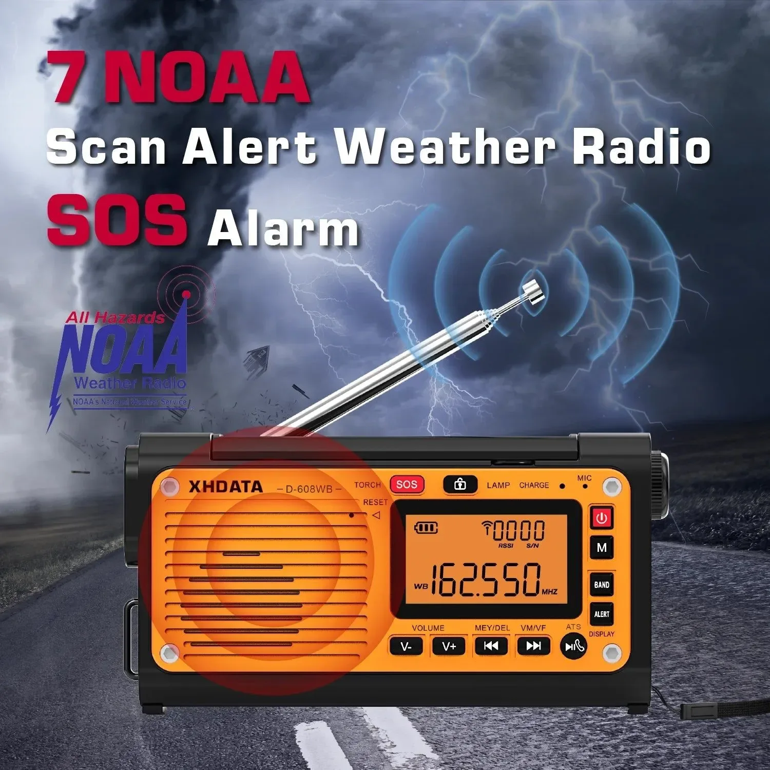 Soft Emergency Crank Weather Radio with FM AM SW NOAA Alerts Bluetooth Phone Charger and Battery Operated Practical