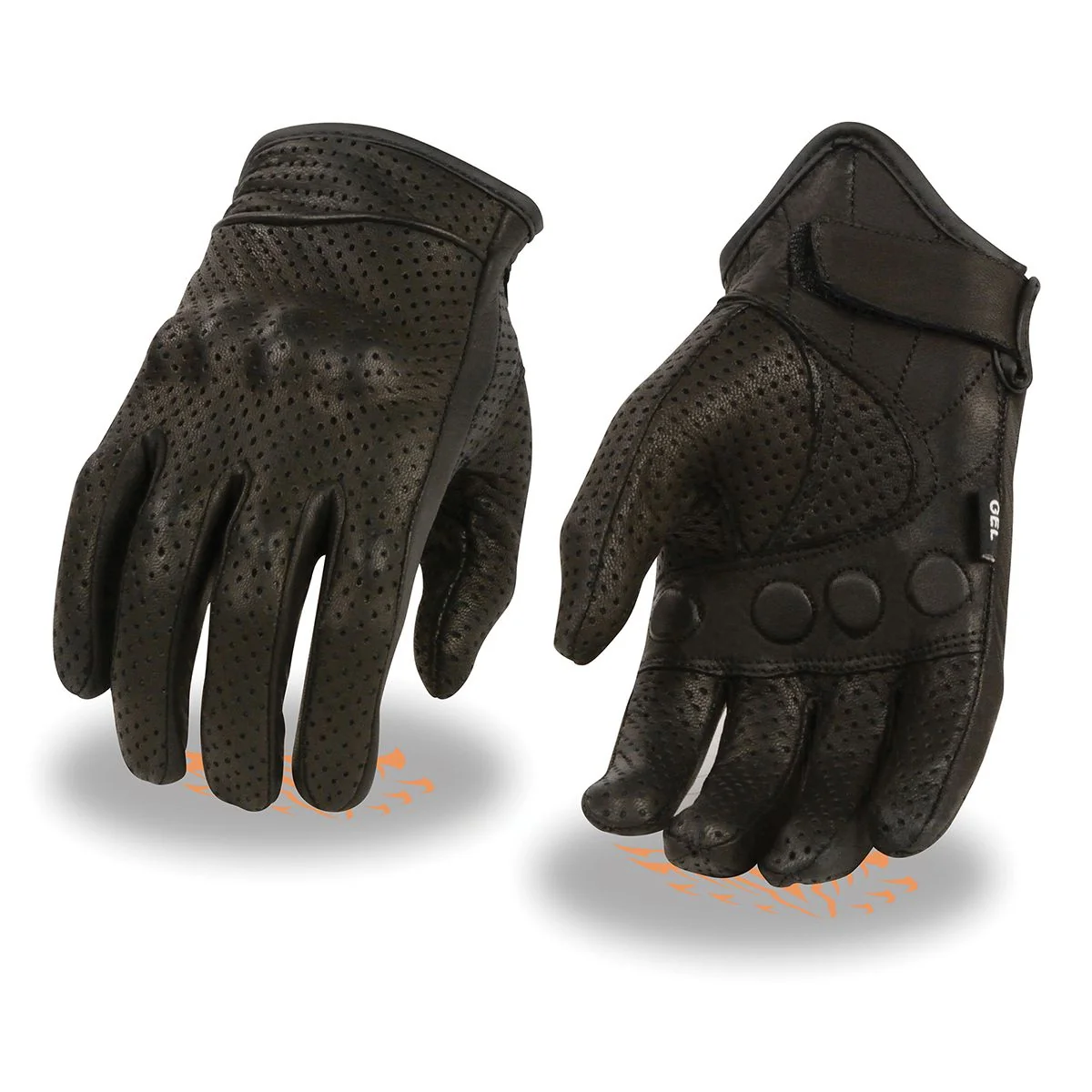 Verified Milwaukee Leather SH810 Men’s Black Perforated Leather Motorcycle Riders Gloves with Knuckle Protection Fast