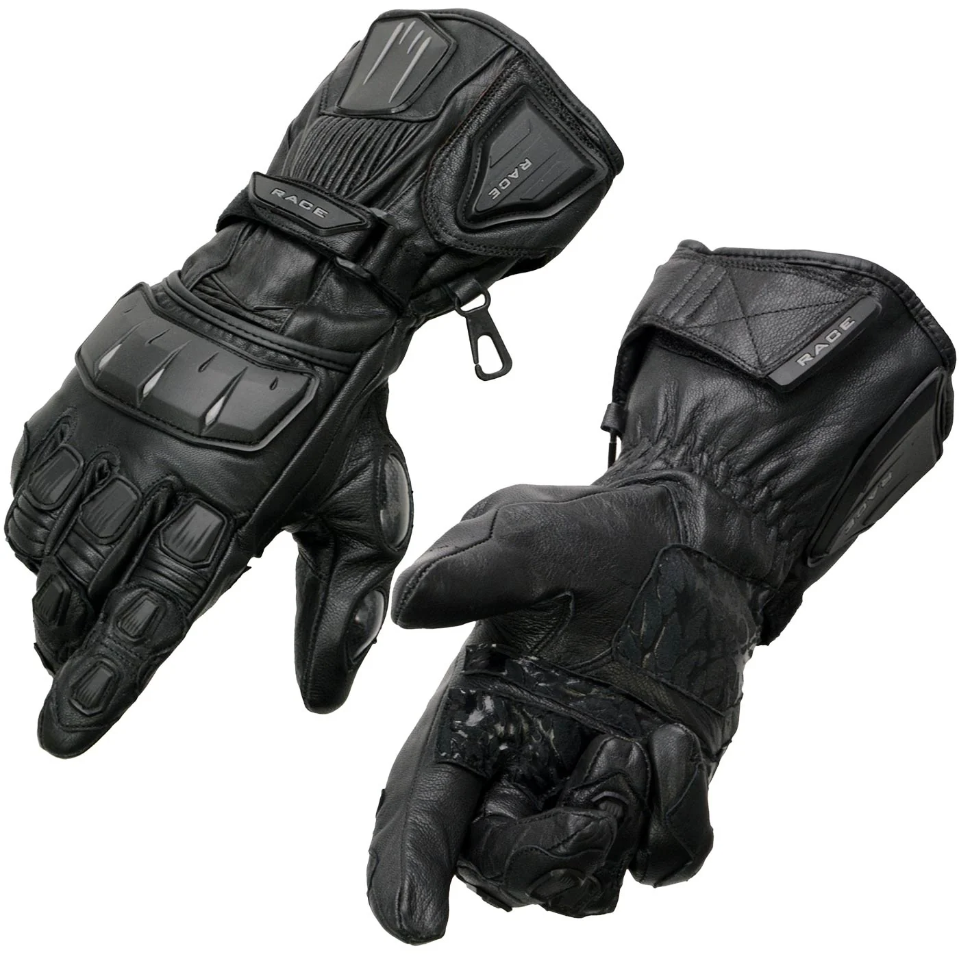 Proven Milwaukee Leather SH717 Men’s Black Leather Gauntlet Racing Motorcycle Hand Gloves W Hard Knuckle Protection Extra Grip Reinforced Palm Fast
