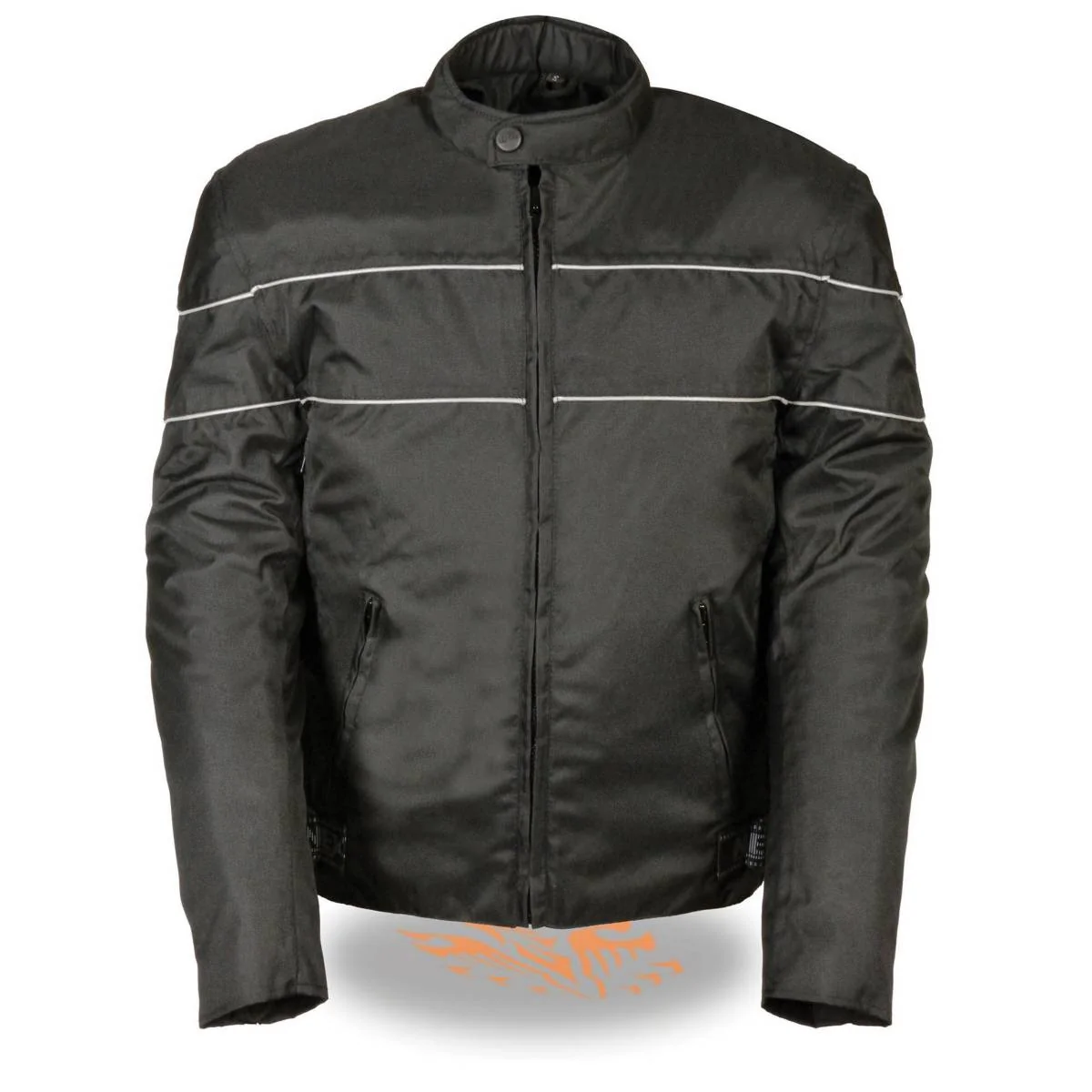 Safe NexGen SH212102T Men’s Tall Sizes Black Textile Vented Moto Jacket with Reflective Piping Responsible