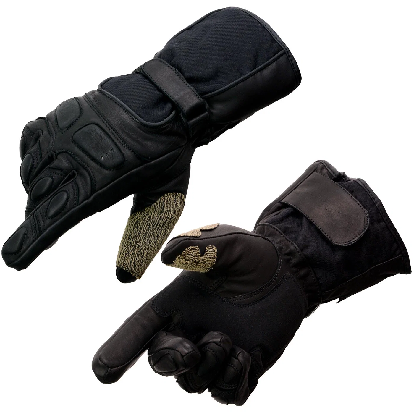 Efficient Milwaukee Leather SH814 Men’s Black Leather Waterproof Gauntlet Motorcycle Gloves w Textile and Leather Unique