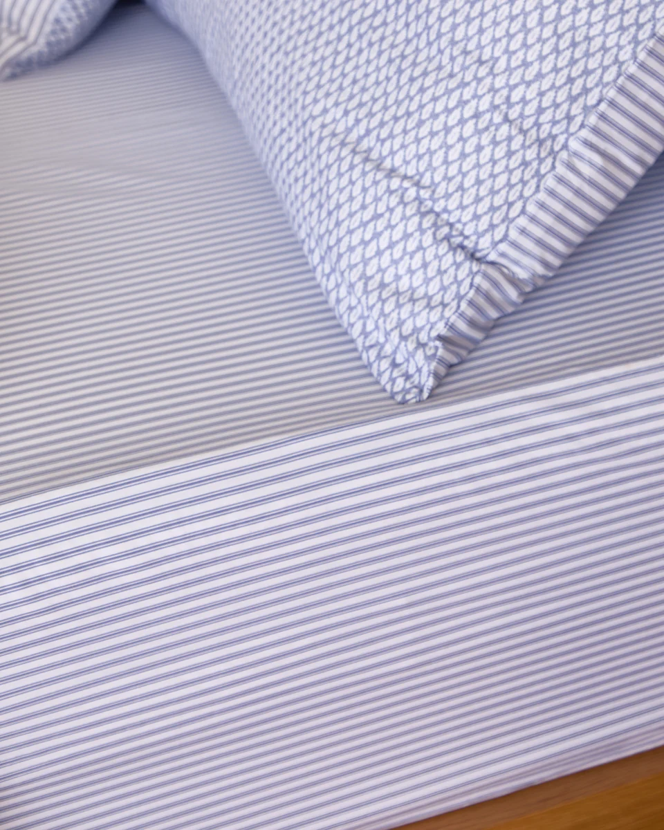 Genuine Foxford Nancy Stripe Fitted Sheet Prestigious