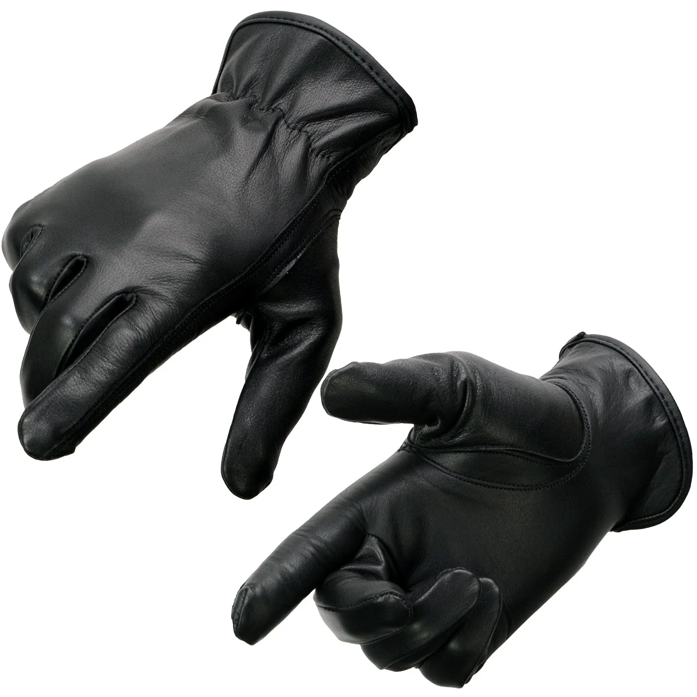 Responsible Milwaukee Leather SH886 Women’s USA Deerskin Black Leather Unlined Lightweight Motorcycle Rider Gloves Fine Crafted