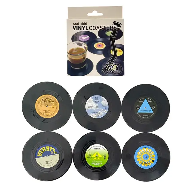 Powerful Retro Vinyl Coasters Exclusive
