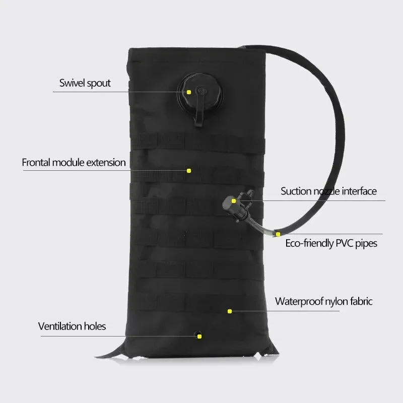 Fine Crafted 3L Tactical MOLLE Water Bag – Military-Grade Hydration Bladder Pouch for Hiking Camping Outdoor Survival Eco-Friendly