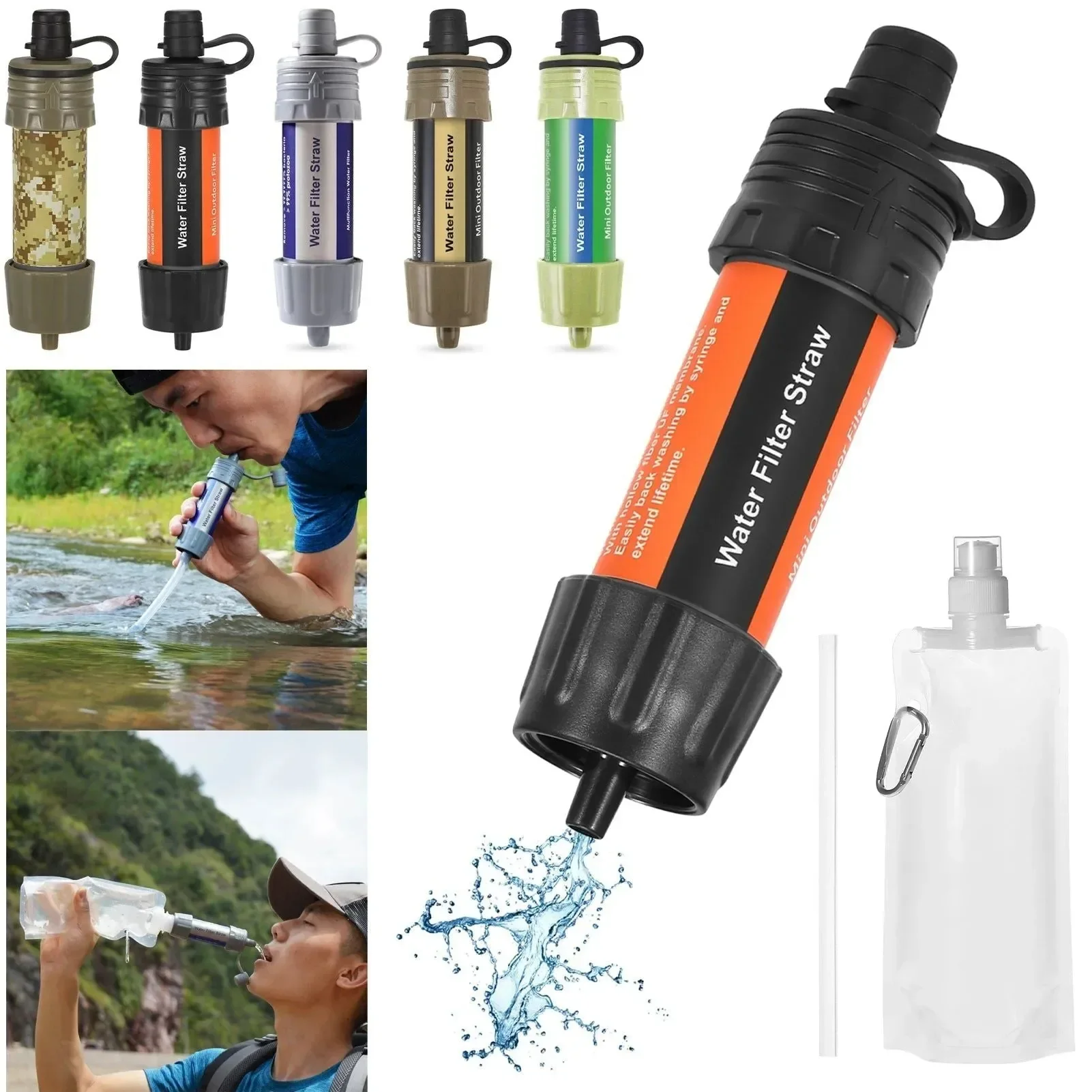 Proven Emergency Water Filter Straw – 0.01 Micron 99.99 Bacteria Removal 5000L Capacity for Camping Hiking Travel Innovative