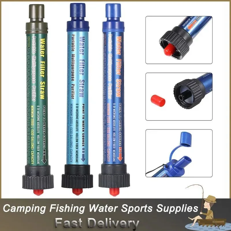 Functional Outdoor Camping Water Filter – 5-Stage Personal Purifier with 2000L Capacity Extendable Straw for Hiking Emergency User-Friendly