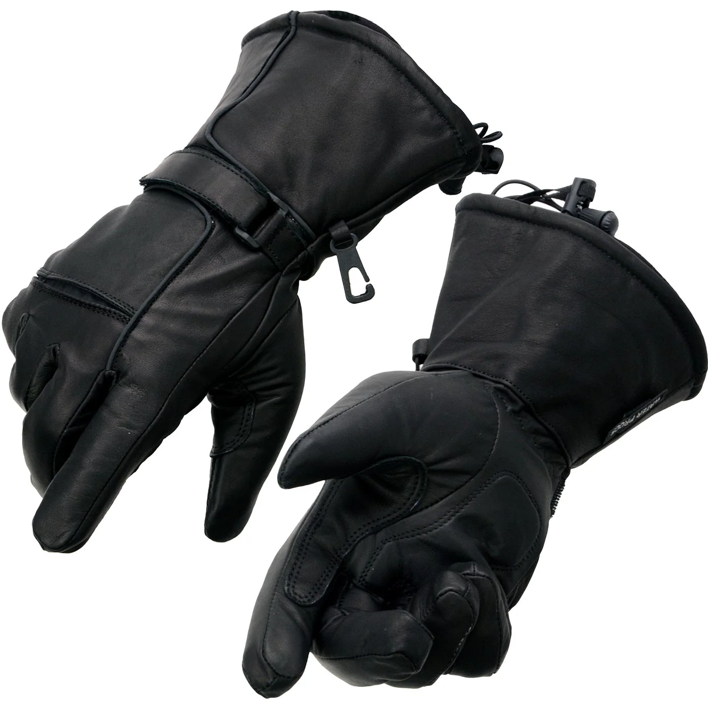 Contemporary Milwaukee Leather Men’s Black Soft Leather Gauntlet Motorcycle Hand Gloves-Waterproof Gel Palm Reflective Piping SH873 Eco-Friendly