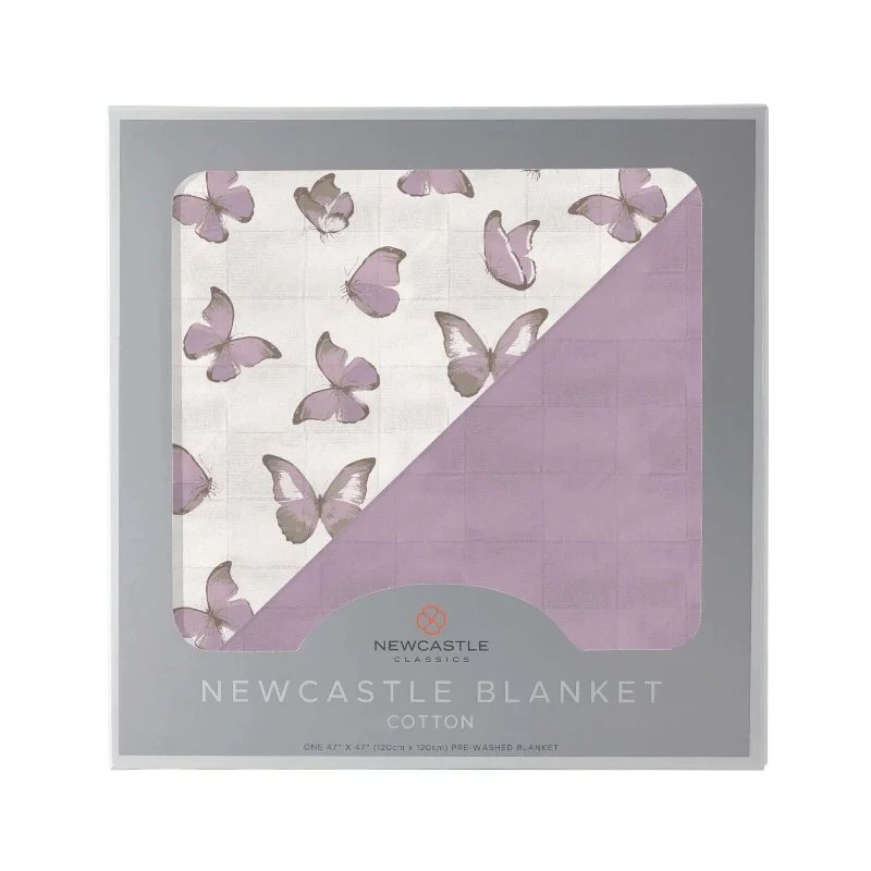 Minimalist Butterfly Lavender Blanket Safe