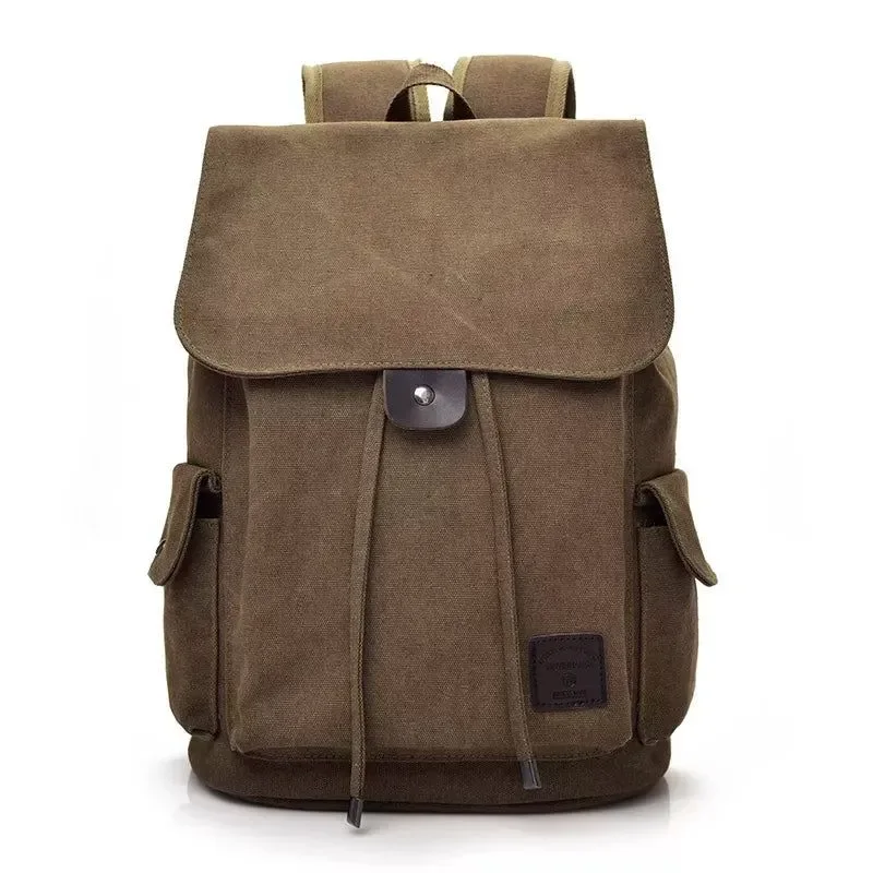 Traditional High-Quality Canvas Men s Backpack – Large Shoulder School Bag for Travel Camping and Fashion Responsible