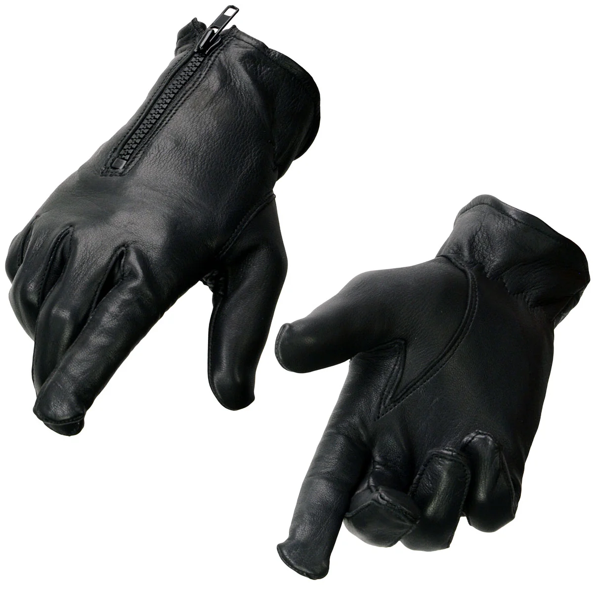 Quality Milwaukee Leather SH867 Men’s USA Deerskin Black Leather Unlined Lightweight Motorcycle Riders Gloves High-Quality