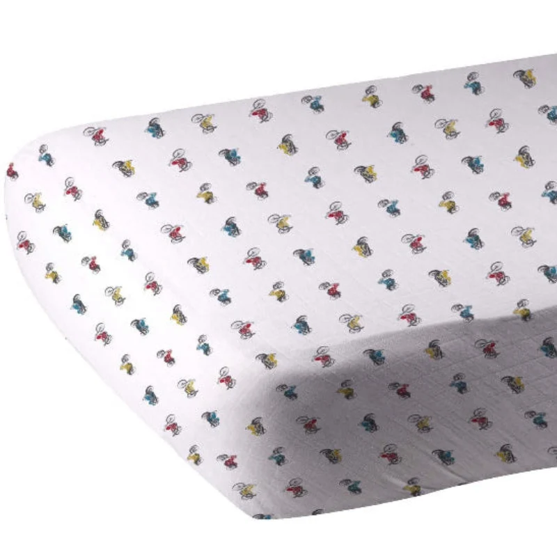 Safe Vintage Motorcycle Crib Sheet Premium
