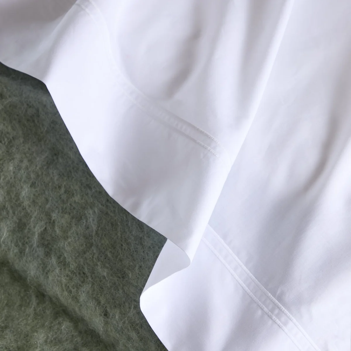 Green Foxford Evelyn White Rolenio Flat Sheet Official