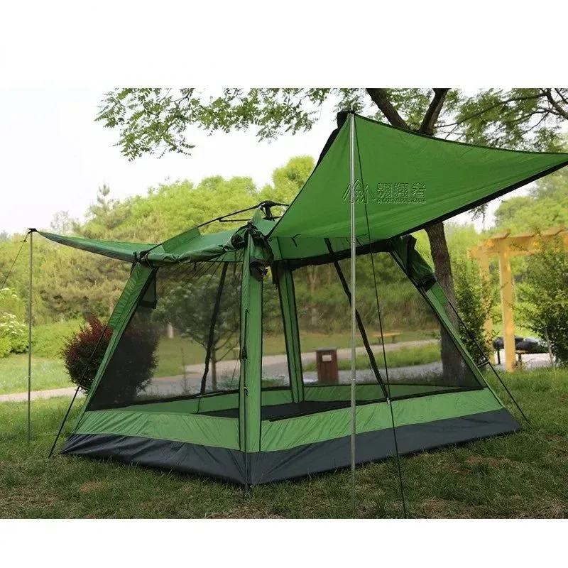 Elegant 2-4 Person Double-Layer Storm-Proof Auto Camping Tent – 3000mm Waterproof Four-Season Solid