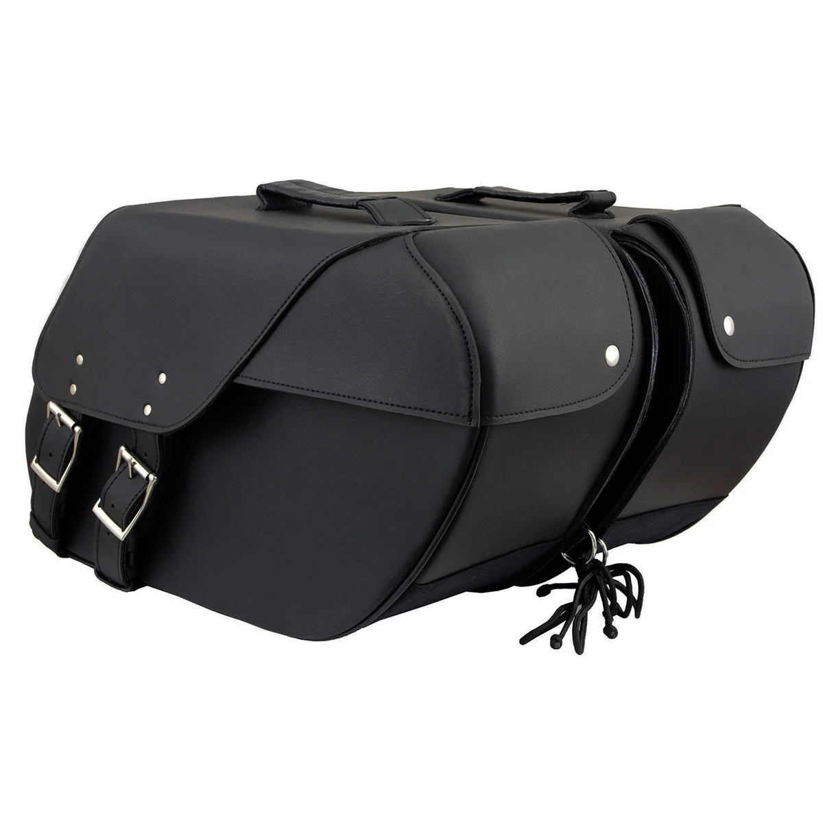 Certified Milwaukee Leather SH669ZB Large Black Two Straps PVC Zip Off Throw Over Motorcycle Saddlebags Next-Generation
