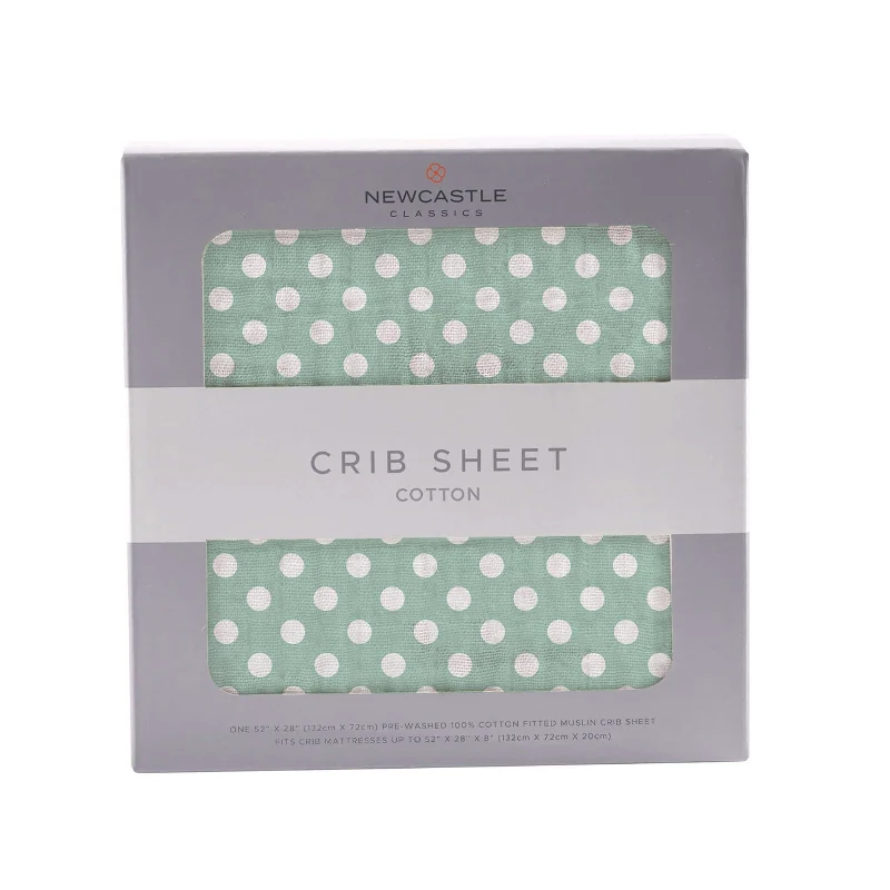 Elite Jade Polka Dot Crib Sheet Solid