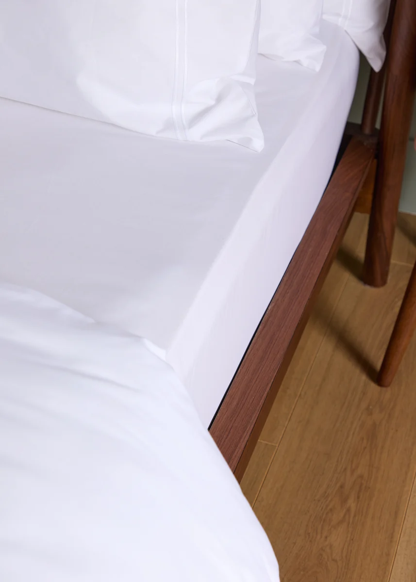 Prestigious Foxford Evelyn White Fitted Sheet Pure