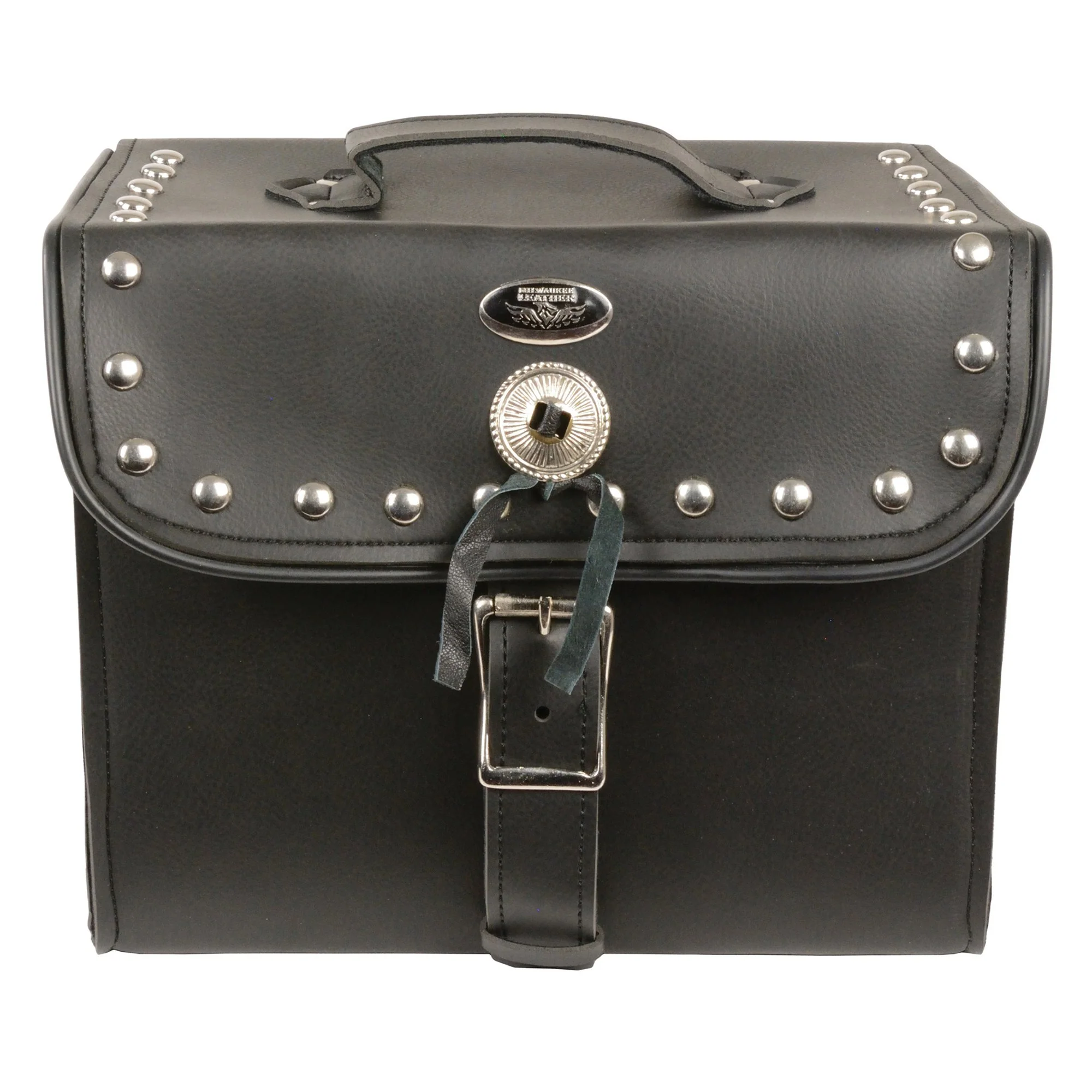 Effective Milwaukee Leather SH618S Medium Black Studded PVC Sissy Bar Carry Motorcycle Bag Reliable