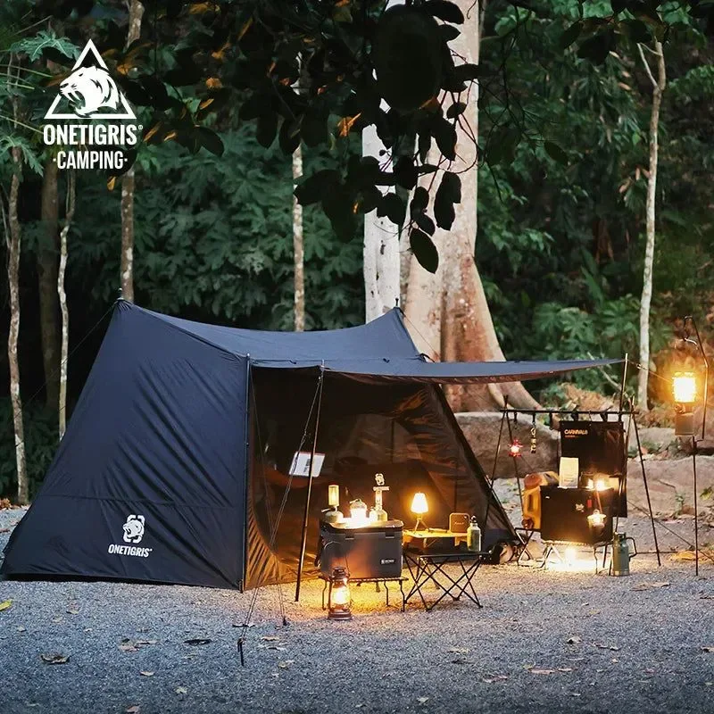 Comfortable Black Tigris Solo Backpacking Shelter – Bushcraft Survival Camping Tent for Bushcrafters Flexible